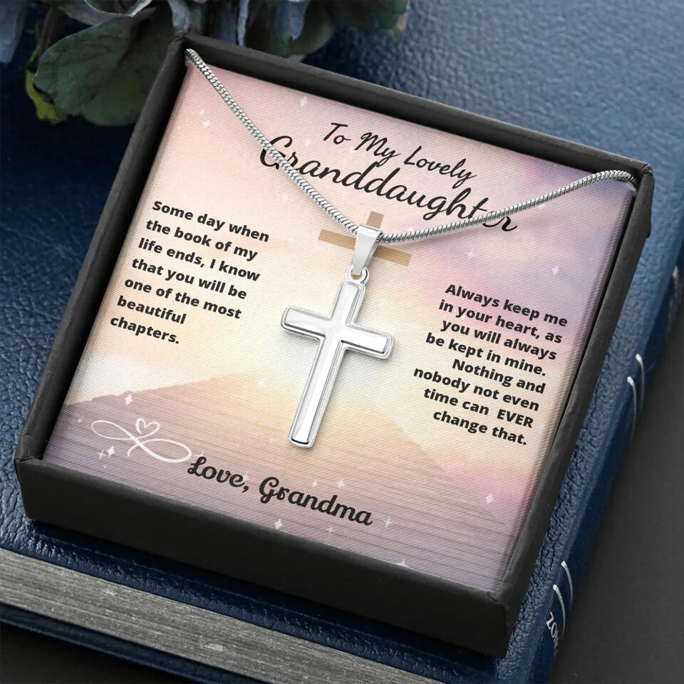 To My Beloved...Cross Necklace With Personalized Message Card