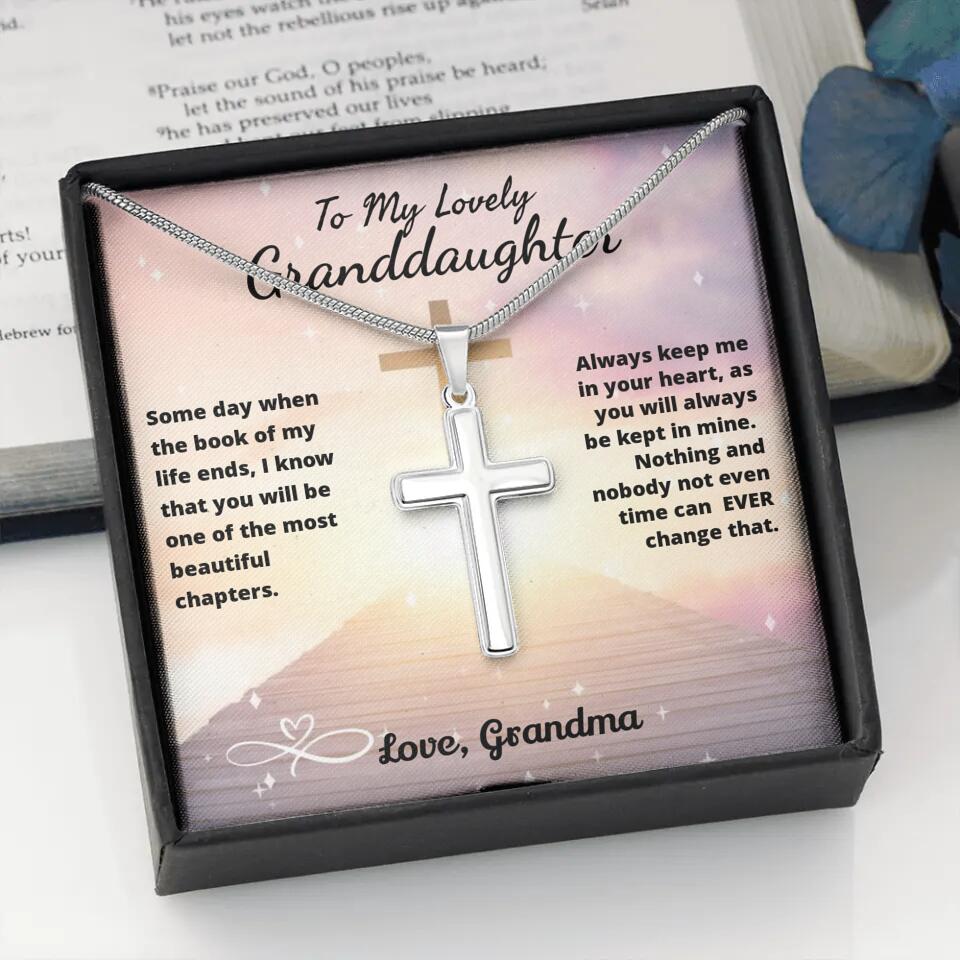 To My Beloved...Cross Necklace With Personalized Message Card