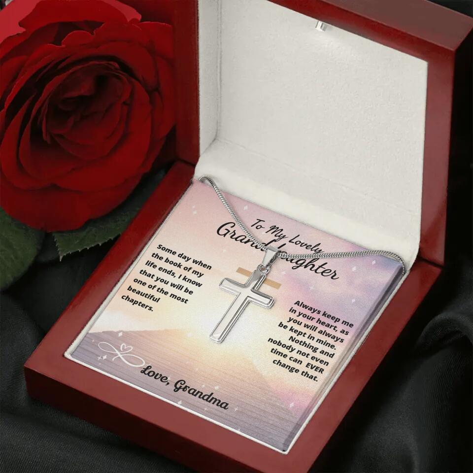To My Beloved...Cross Necklace With Personalized Message Card