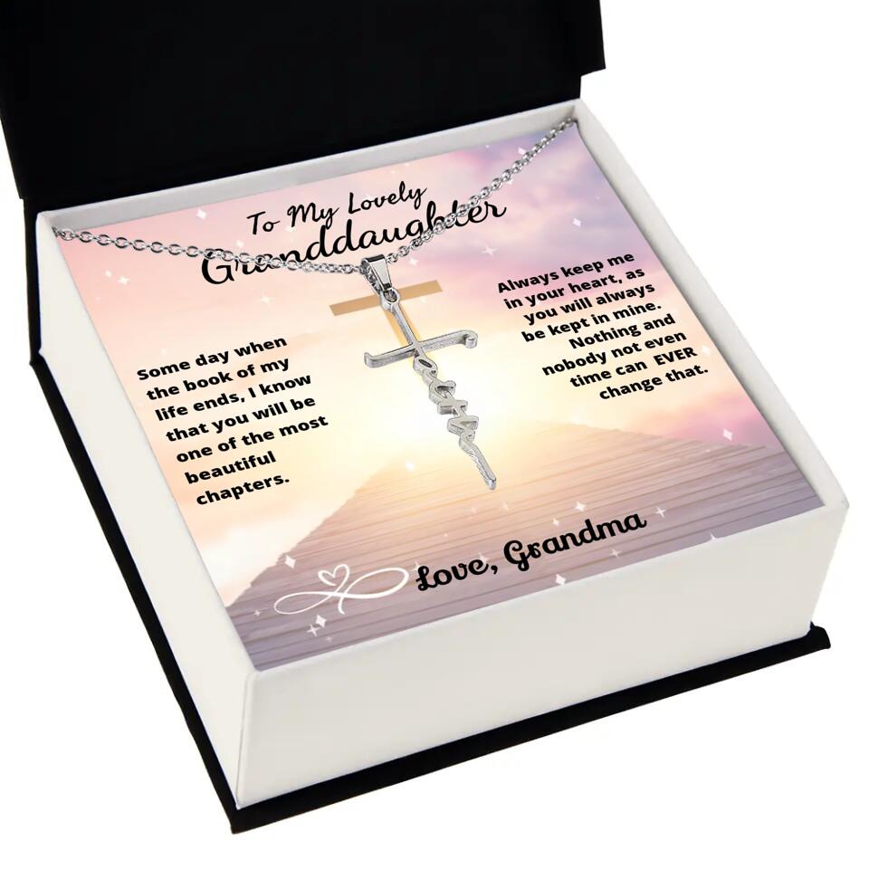 To My Beloved...Cross Necklace With Personalized Message Card