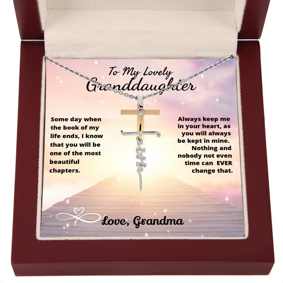 To My Beloved...Cross Necklace With Personalized Message Card