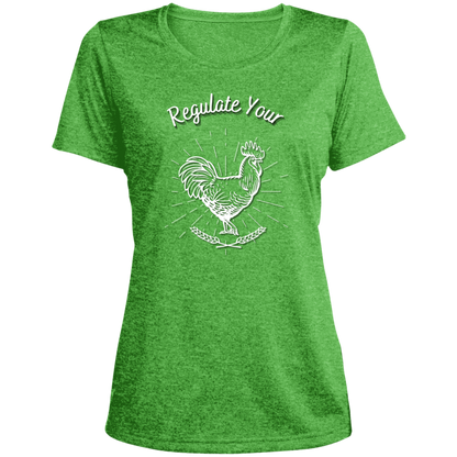 Regulate Your C**k - Ladies' Heather Scoop Neck Performance Tee