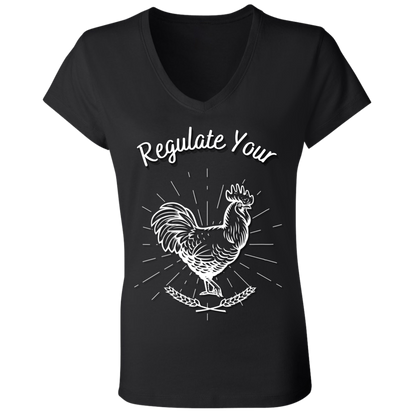 Regulate Your C**k - Ladies' Jersey V-Neck T-Shirt