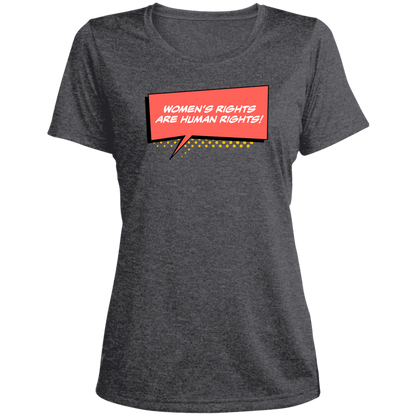 Women Are Human... Ladies' Heather Scoop Neck Performance Tee