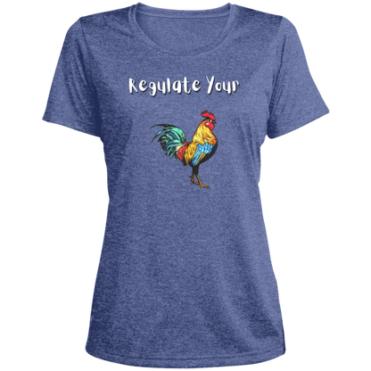 Regulate Your C**k - Ladies' Heather Scoop Neck Performance Tee