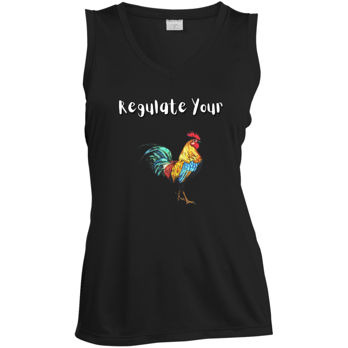 Regulate Your C**k - Ladies' Sleeveless V-Neck Performance Tee