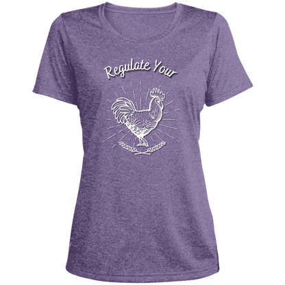 Regulate Your C**k - Ladies' Heather Scoop Neck Performance Tee