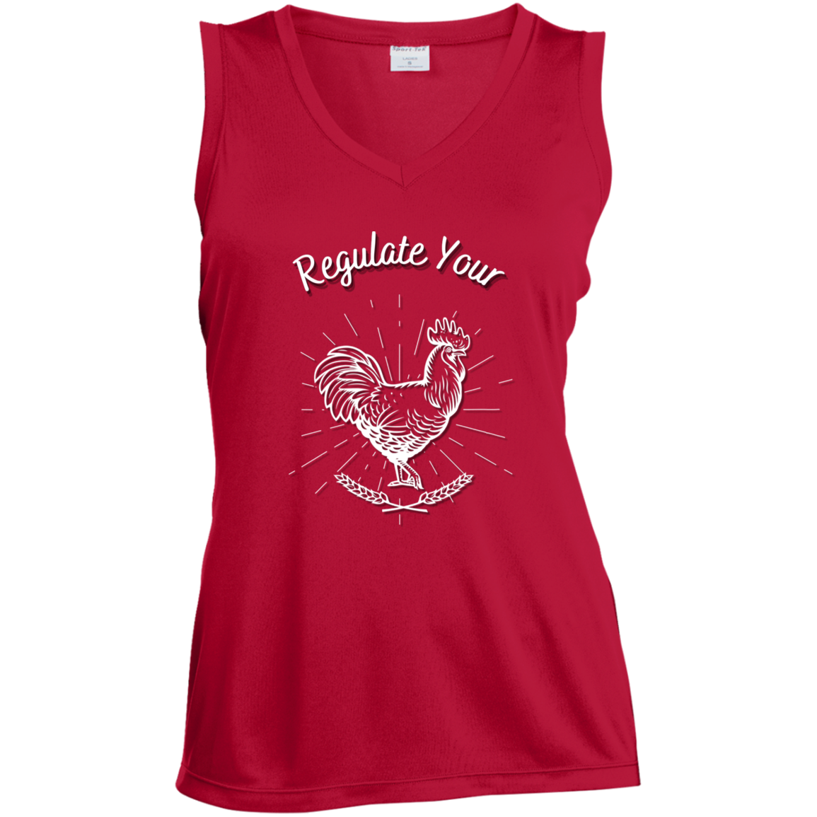 Regulate Your C**k - Ladies' Sleeveless V-Neck Performance Tee