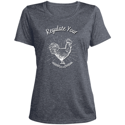 Regulate Your C**k - Ladies' Heather Scoop Neck Performance Tee