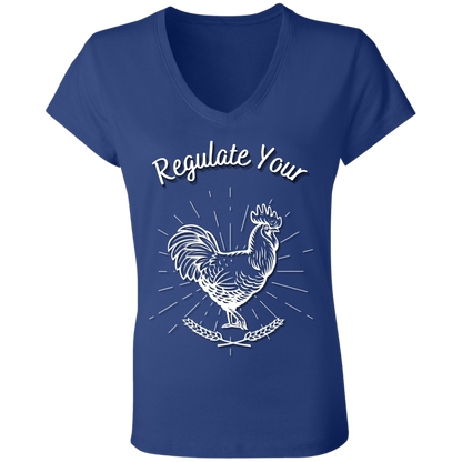 Regulate Your C**k - Ladies' Jersey V-Neck T-Shirt