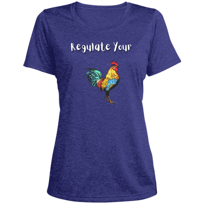 Regulate Your C**k - Ladies' Heather Scoop Neck Performance Tee