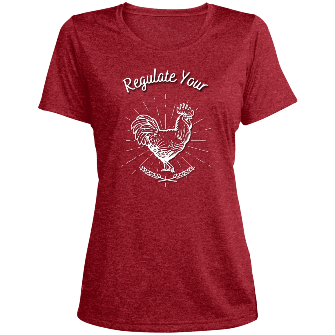 Regulate Your C**k - Ladies' Heather Scoop Neck Performance Tee