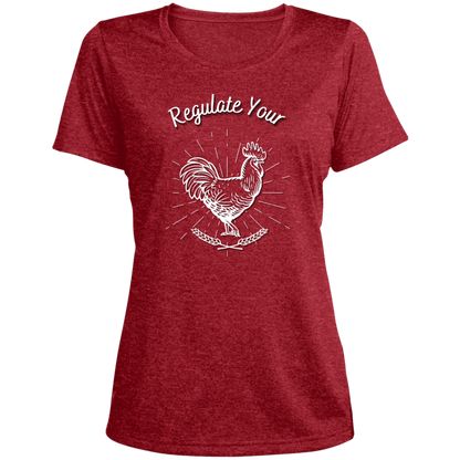 Regulate Your C**k - Ladies' Heather Scoop Neck Performance Tee