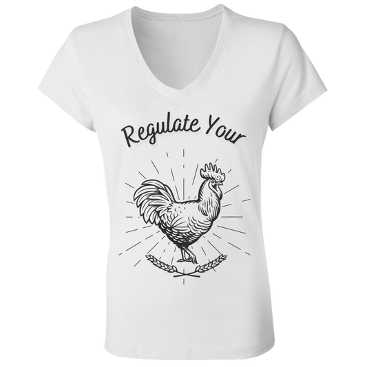 Regulate Your C**k - Ladies' Jersey V-Neck T-Shirt