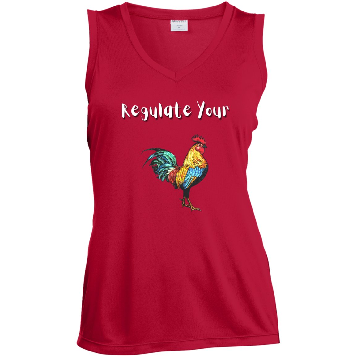 Regulate Your C**k - Ladies' Sleeveless V-Neck Performance Tee