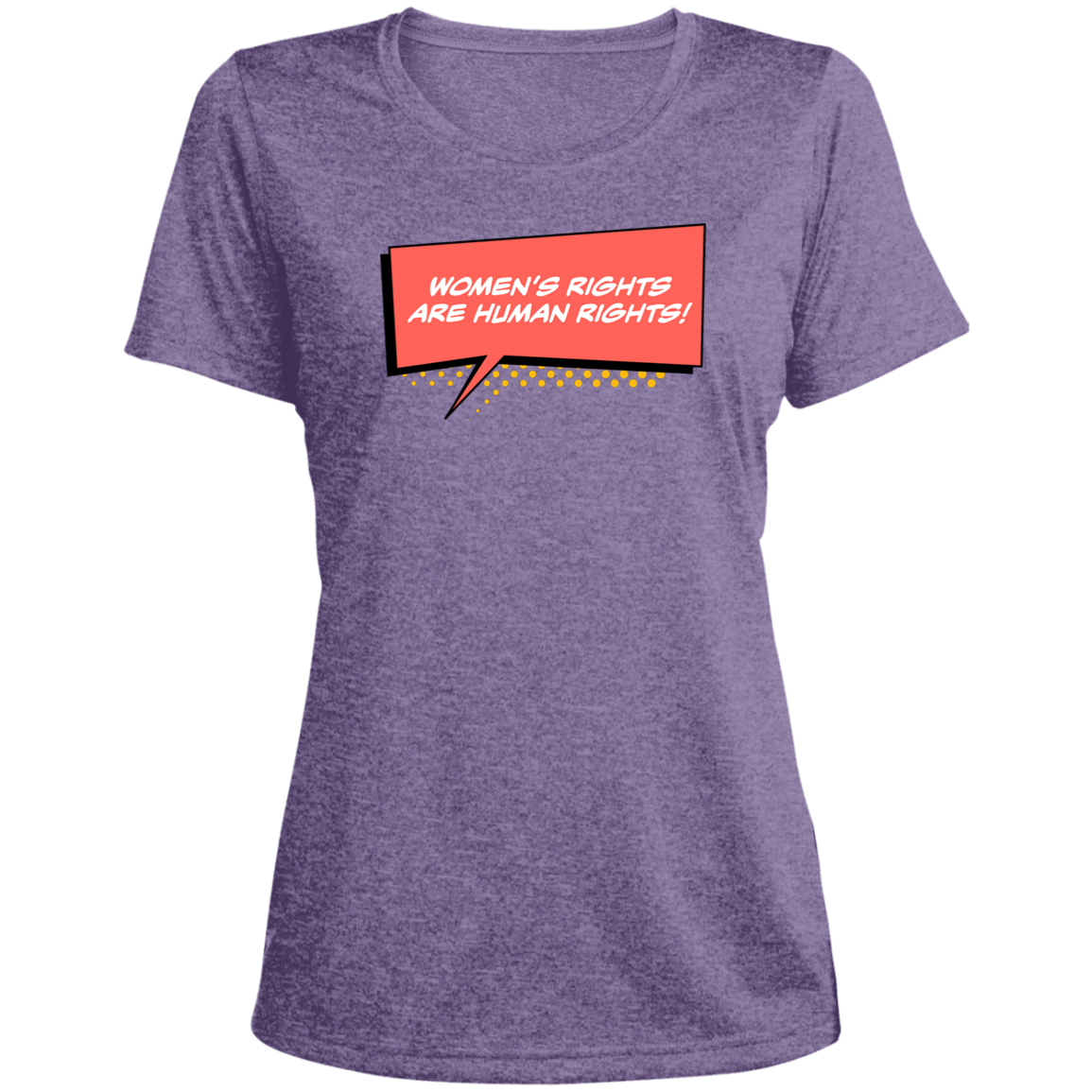 Women Are Human... Ladies' Heather Scoop Neck Performance Tee