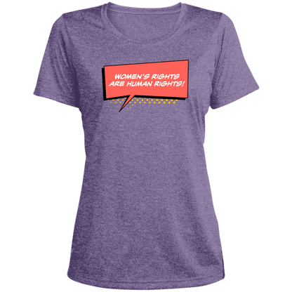 Women Are Human... Ladies' Heather Scoop Neck Performance Tee