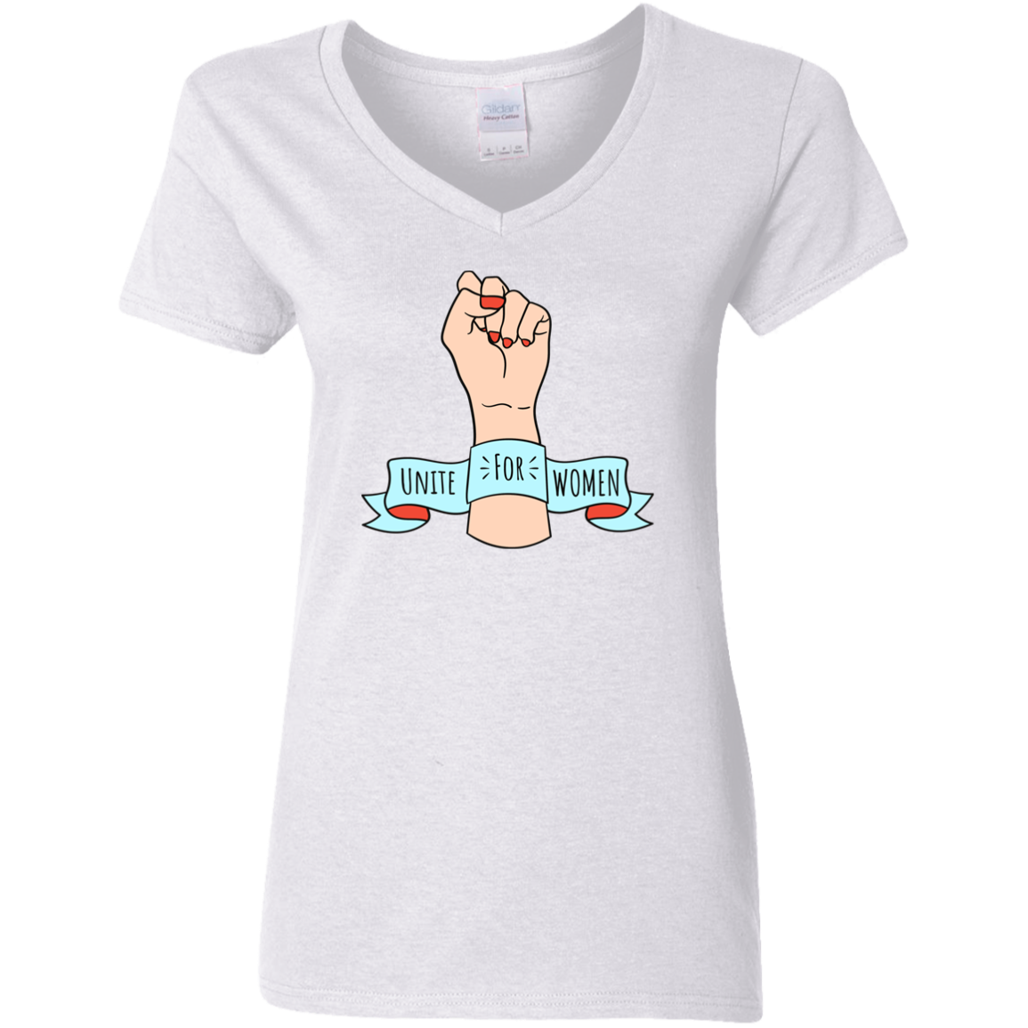 Unite For Women... Ladies' 5.3 oz. V-Neck T-Shirt