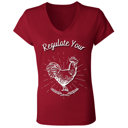 Regulate Your C**k - Ladies' Jersey V-Neck T-Shirt