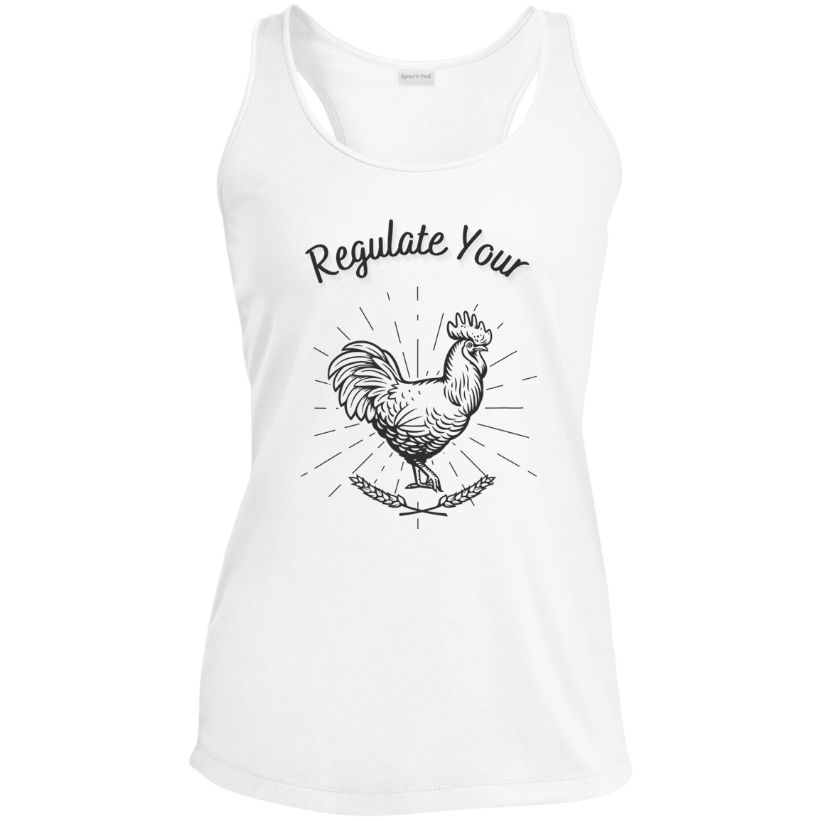 Regulate Your C**k - Ladies' Performance Racerback Tank