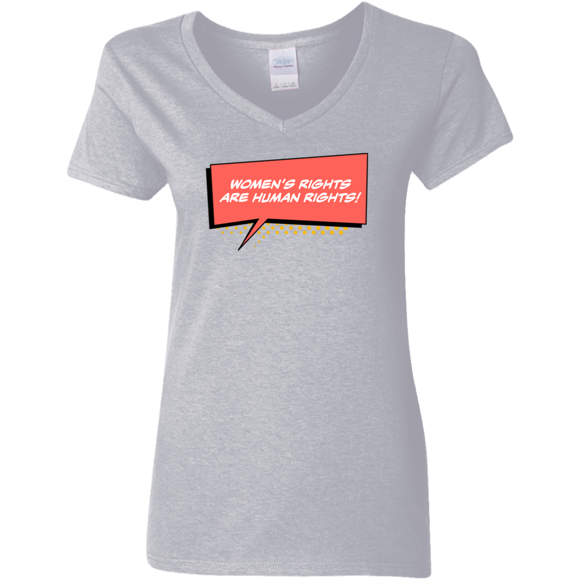 Women Are Human... Ladies' 5.3 oz. V-Neck T-Shirt