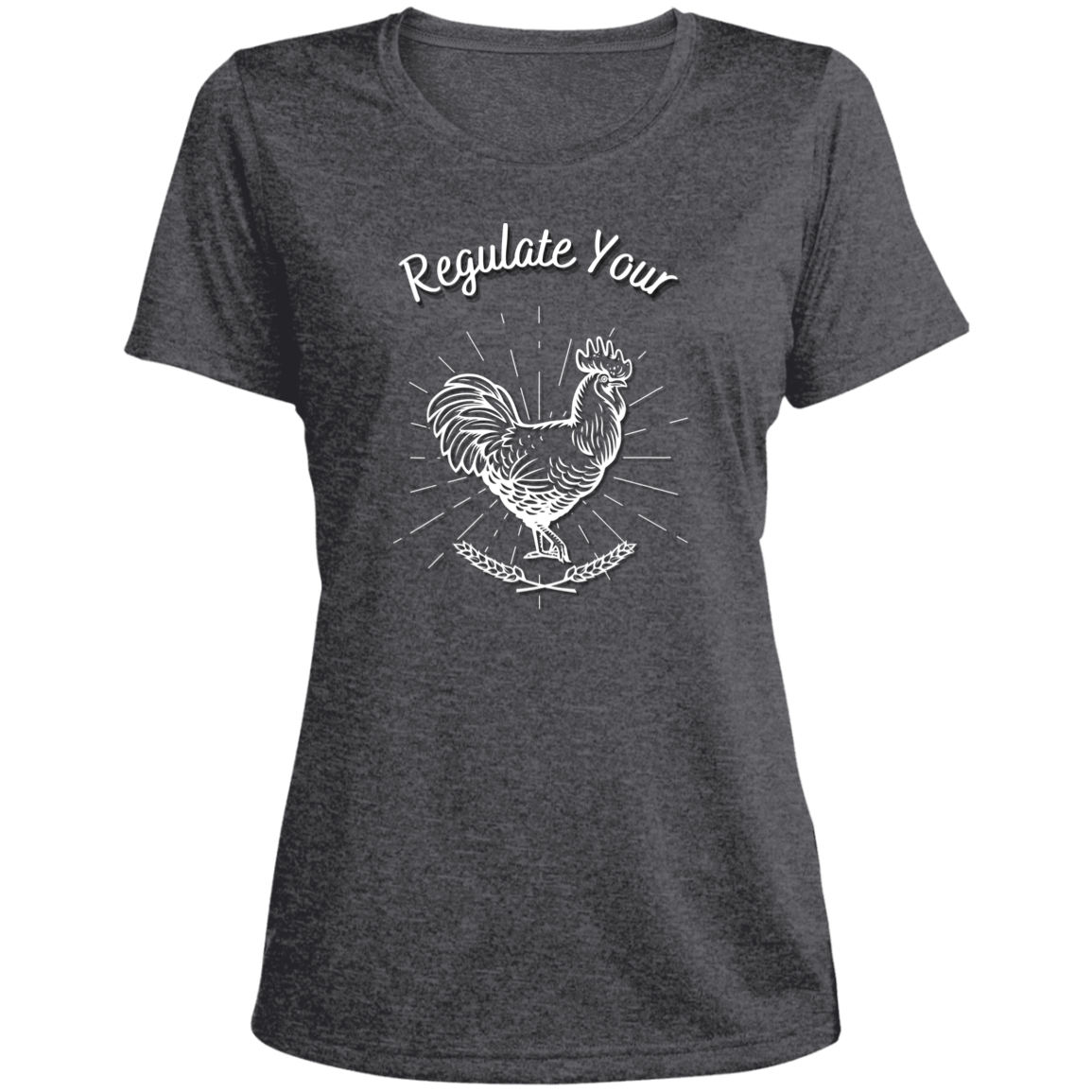 Regulate Your C**k - Ladies' Heather Scoop Neck Performance Tee