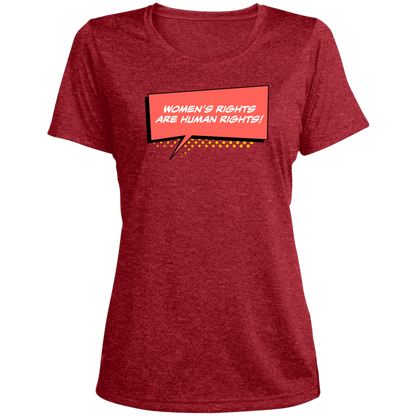 Women Are Human... Ladies' Heather Scoop Neck Performance Tee