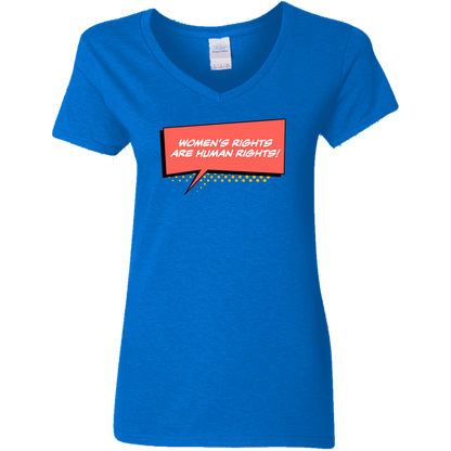 Women Are Human... Ladies' 5.3 oz. V-Neck T-Shirt