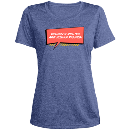 Women Are Human... Ladies' Heather Scoop Neck Performance Tee