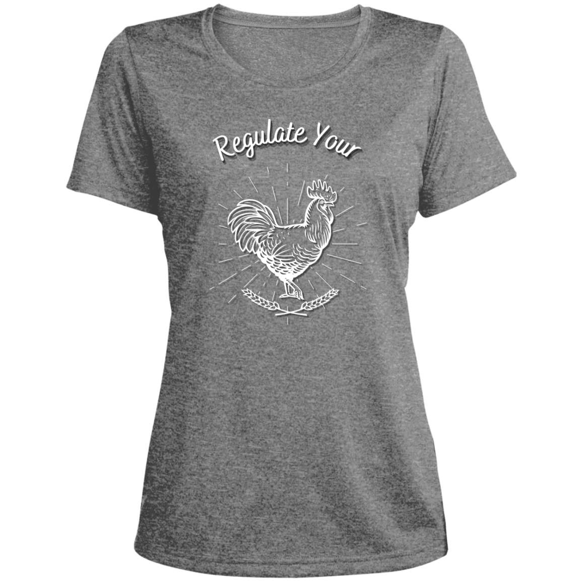 Regulate Your C**k - Ladies' Heather Scoop Neck Performance Tee