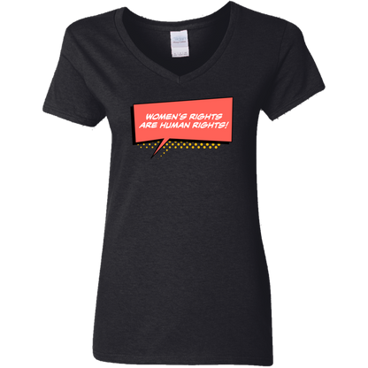 Women Are Human... Ladies' 5.3 oz. V-Neck T-Shirt