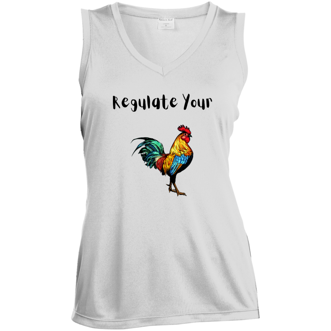 Regulate Your C**k -Ladies' Sleeveless V-Neck Performance Tee