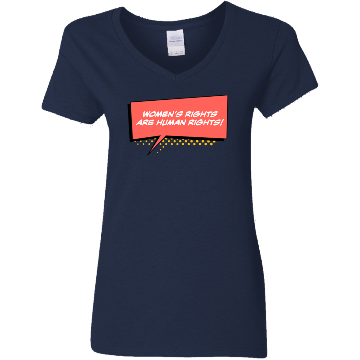 Women Are Human... Ladies' 5.3 oz. V-Neck T-Shirt