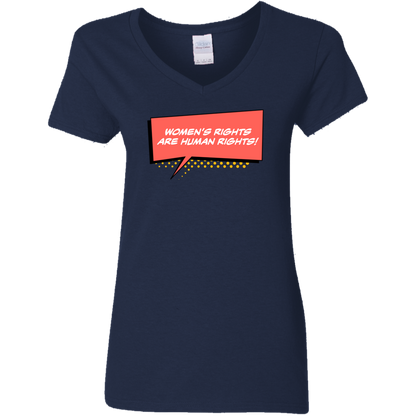 Women Are Human... Ladies' 5.3 oz. V-Neck T-Shirt