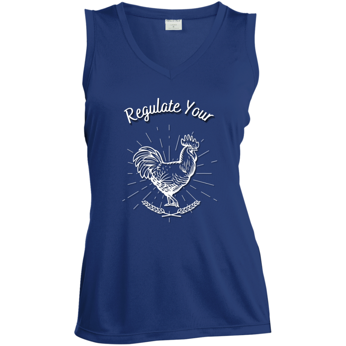 Regulate Your C**k - Ladies' Sleeveless V-Neck Performance Tee