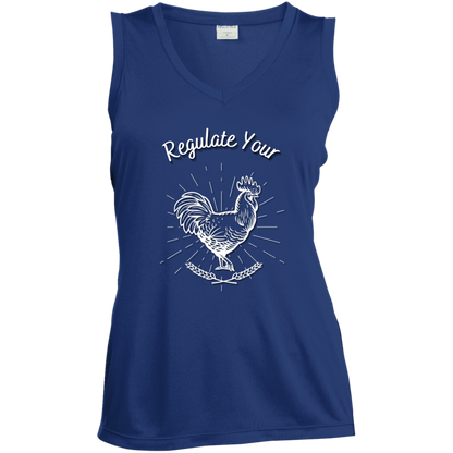 Regulate Your C**k - Ladies' Sleeveless V-Neck Performance Tee