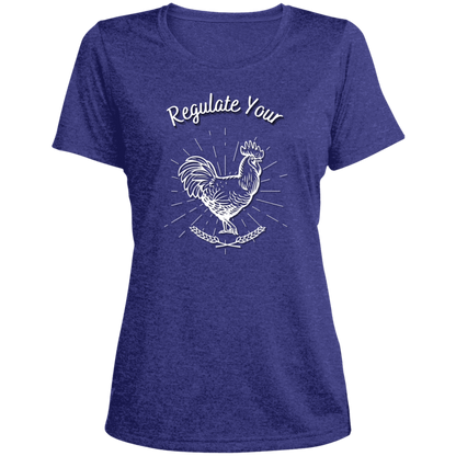 Regulate Your C**k - Ladies' Heather Scoop Neck Performance Tee