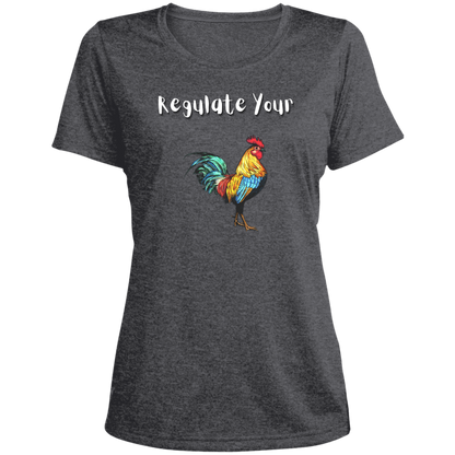 Regulate Your C**k - Ladies' Heather Scoop Neck Performance Tee