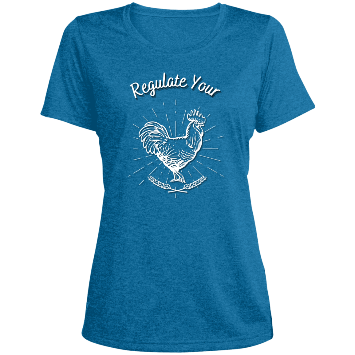 Regulate Your C**k - Ladies' Heather Scoop Neck Performance Tee