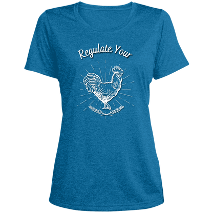 Regulate Your C**k - Ladies' Heather Scoop Neck Performance Tee