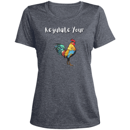 Regulate Your C**k - Ladies' Heather Scoop Neck Performance Tee