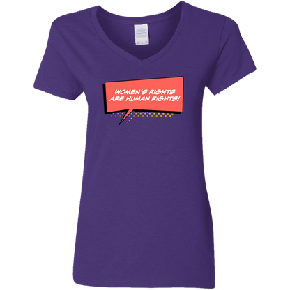 Women Are Human... Ladies' 5.3 oz. V-Neck T-Shirt