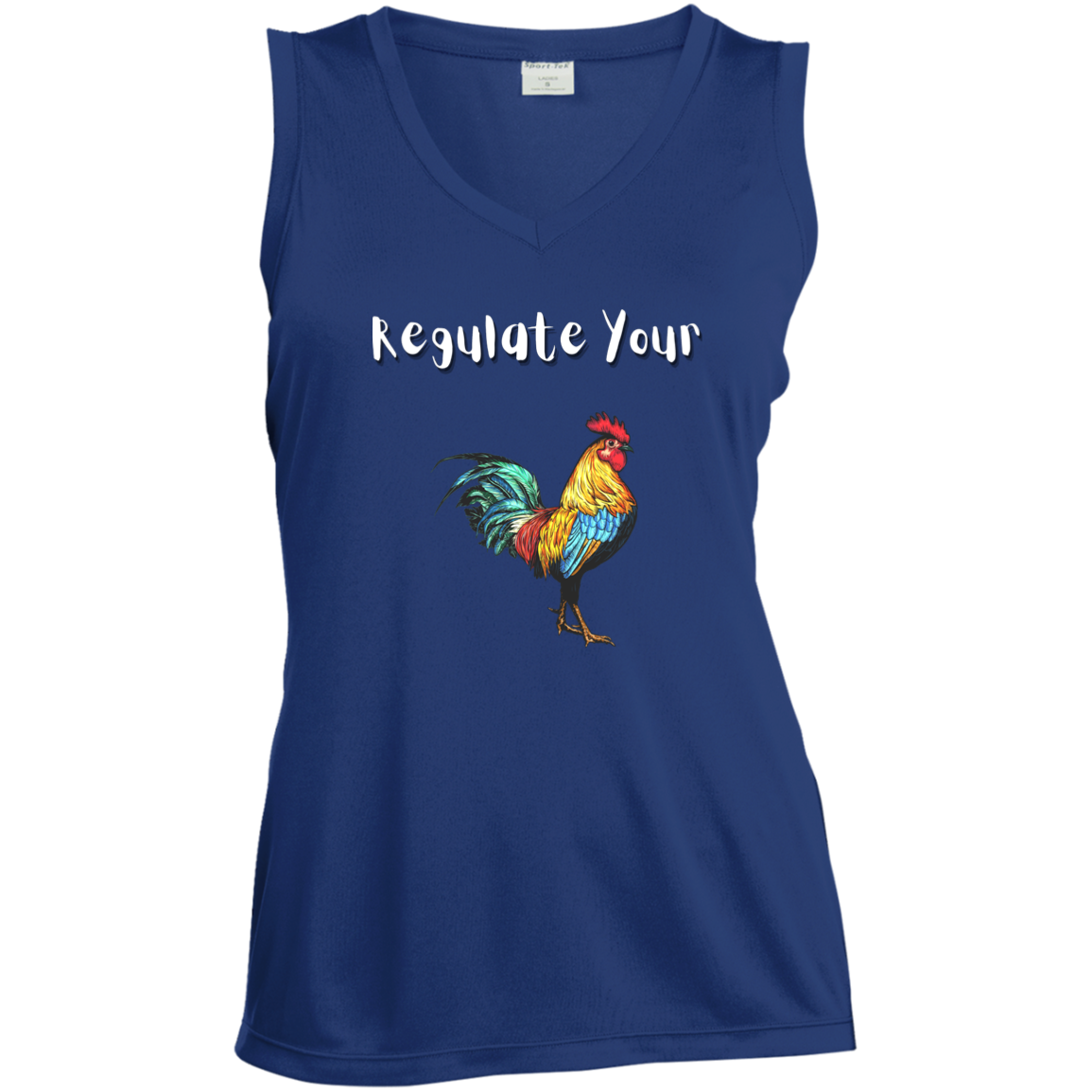 Regulate Your C**k - Ladies' Sleeveless V-Neck Performance Tee