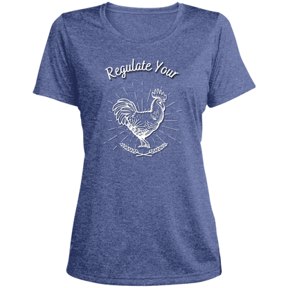 Regulate Your C**k - Ladies' Heather Scoop Neck Performance Tee