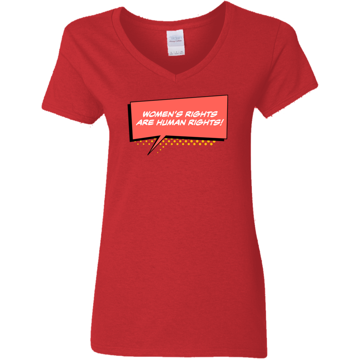 Women Are Human... Ladies' 5.3 oz. V-Neck T-Shirt