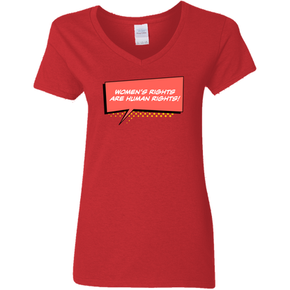 Women Are Human... Ladies' 5.3 oz. V-Neck T-Shirt