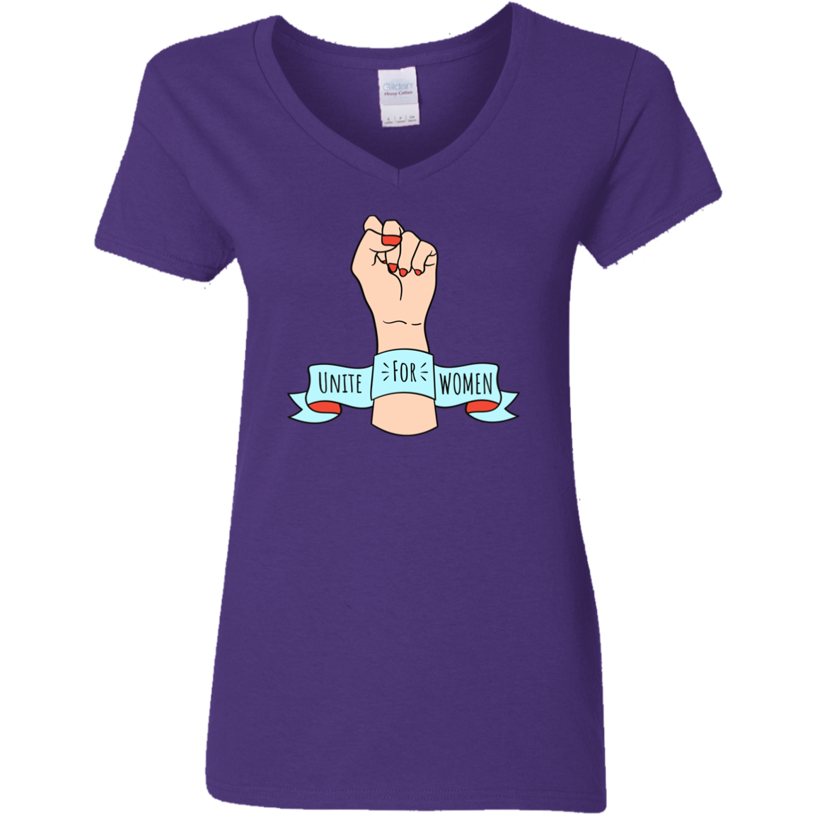 Unite For Women... Ladies' 5.3 oz. V-Neck T-Shirt