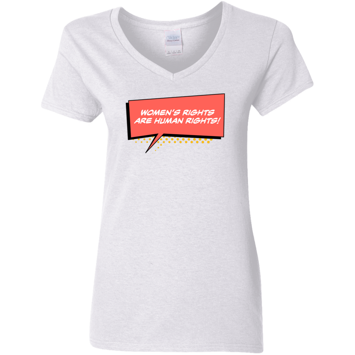 Women Are Human... Ladies' 5.3 oz. V-Neck T-Shirt