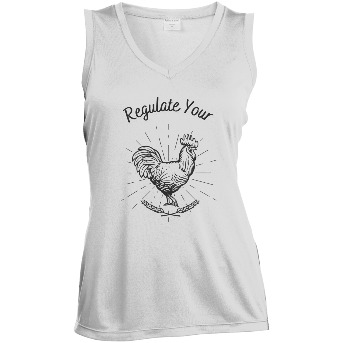 Regulate Your C**k - Ladies' Sleeveless V-Neck Performance Tee