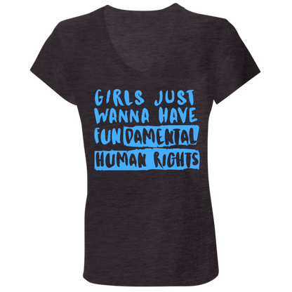 Girls Just Want To Have Fun... Ladies' Jersey V-Neck T-Shirt